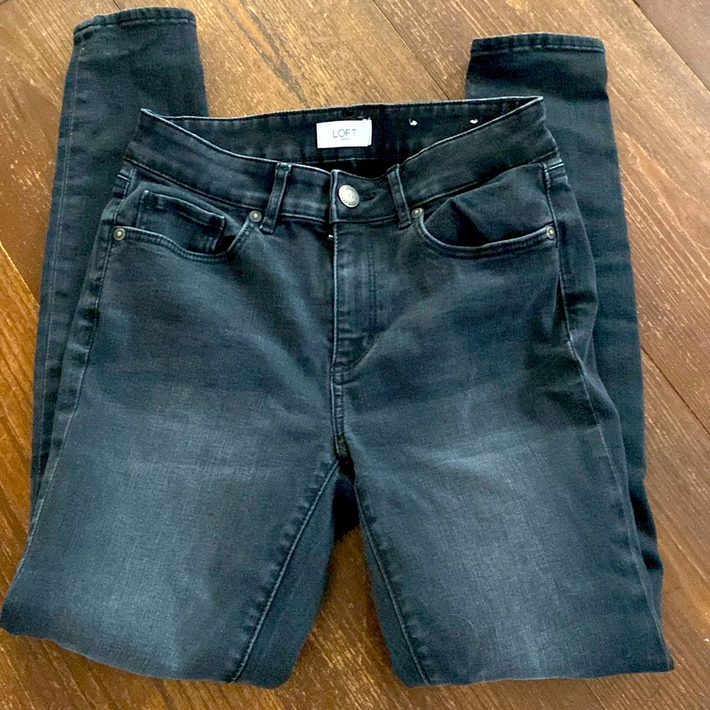 Loft outlet skinny jeans off  black color size 0 - Picture 2 of 10